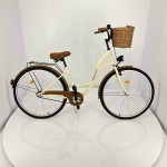 Mestský retro bicykel Goetze Eco 26" 1-prevodový krémovo hnedý + košík